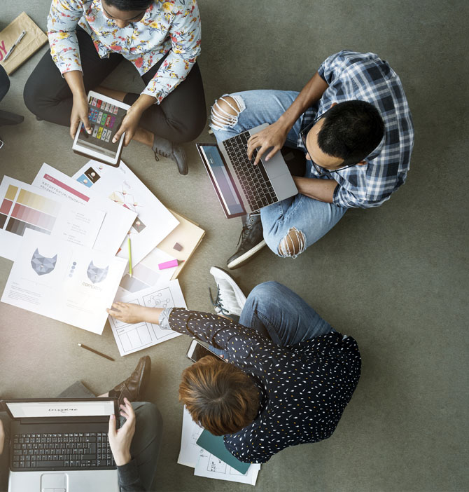 Image of students doing group study