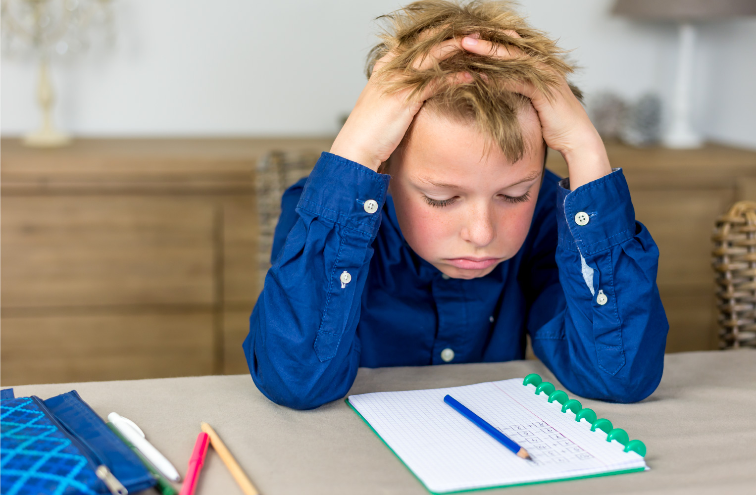 image of stressed student